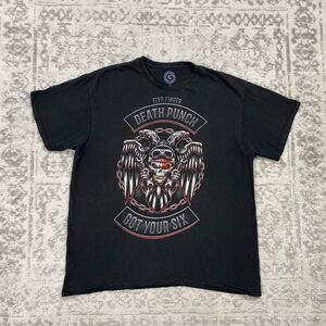 Five Finger Death Punch Got Your Six T Shirt Mens Music Rock Metal Black Size XL